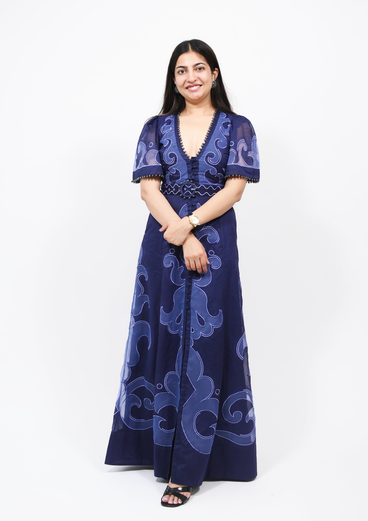 korean dress-v neck