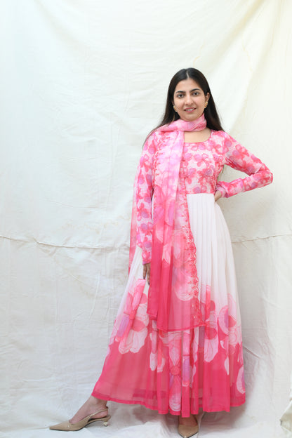 Blush pink Anarkali set