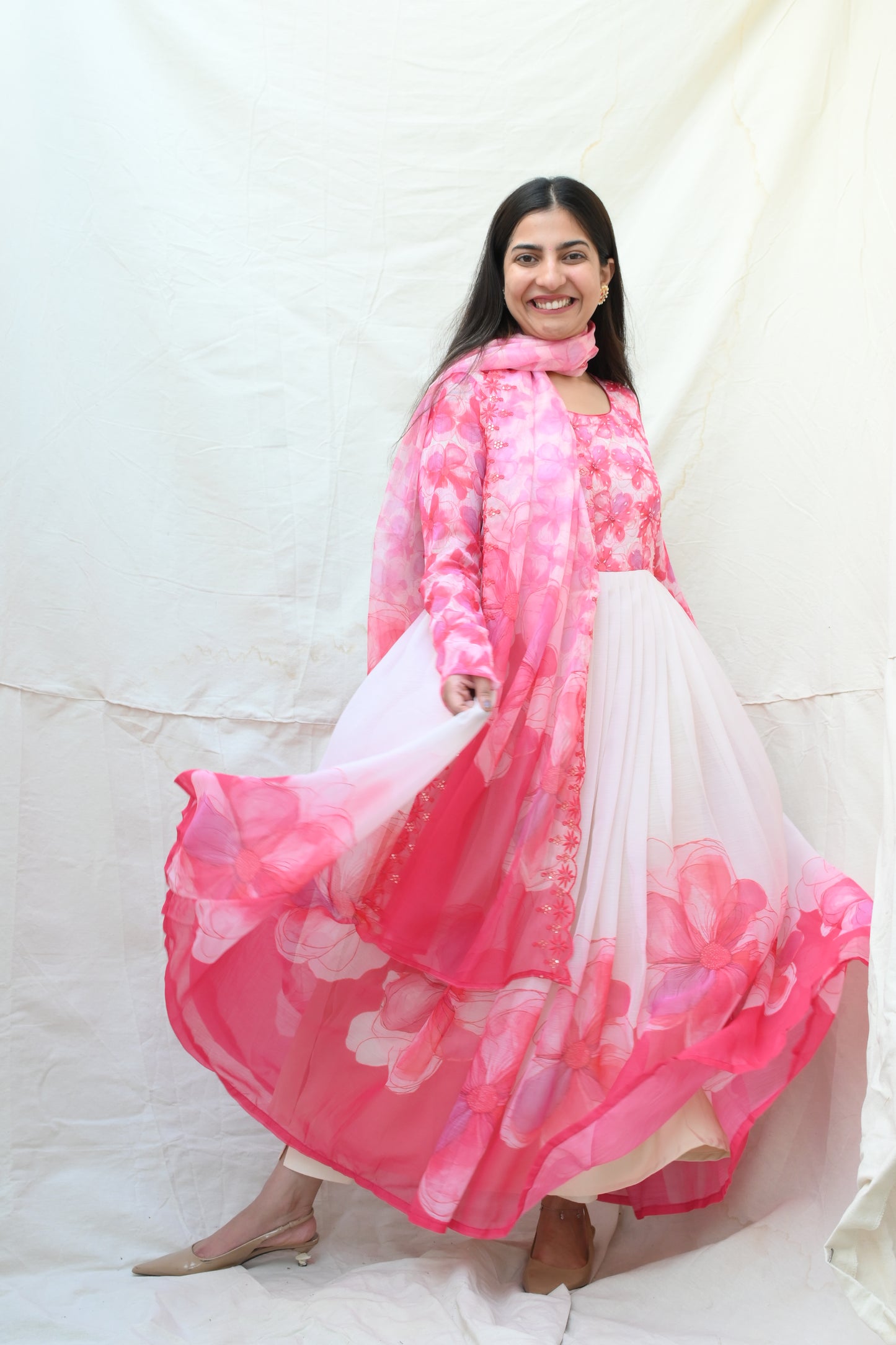 Blush pink Anarkali set