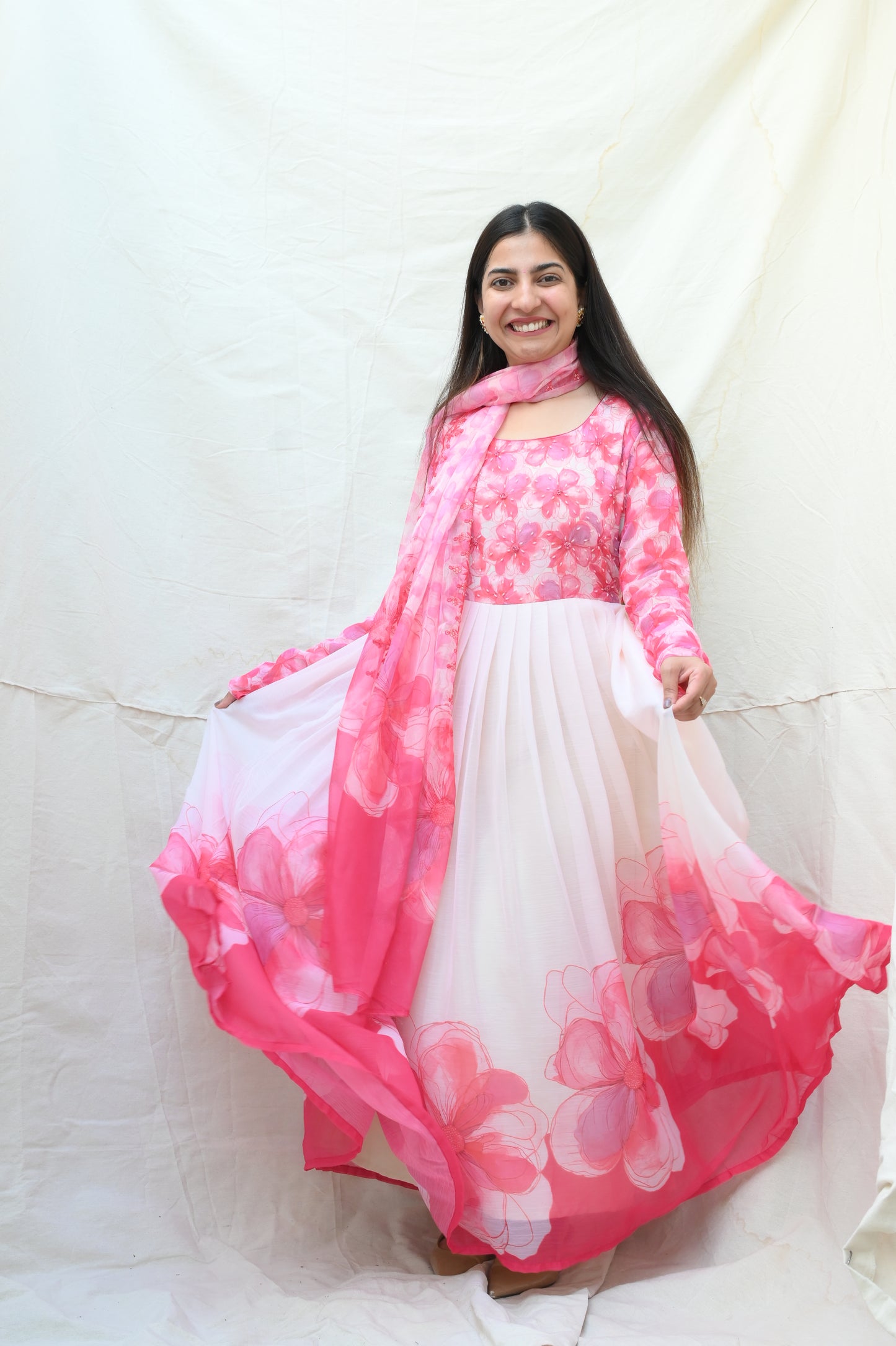 Blush pink Anarkali set