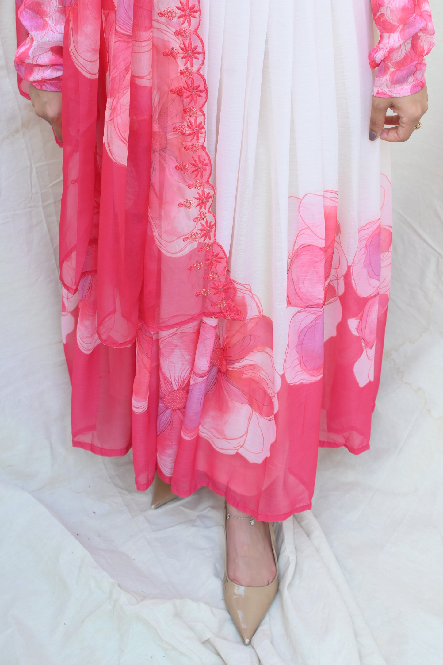 Blush pink Anarkali set