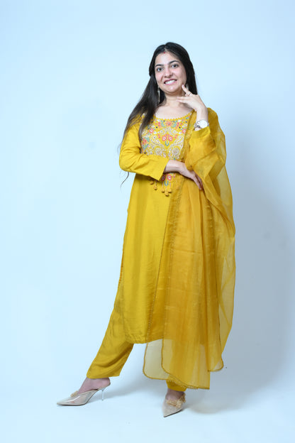 Pataudi festive set-yellow