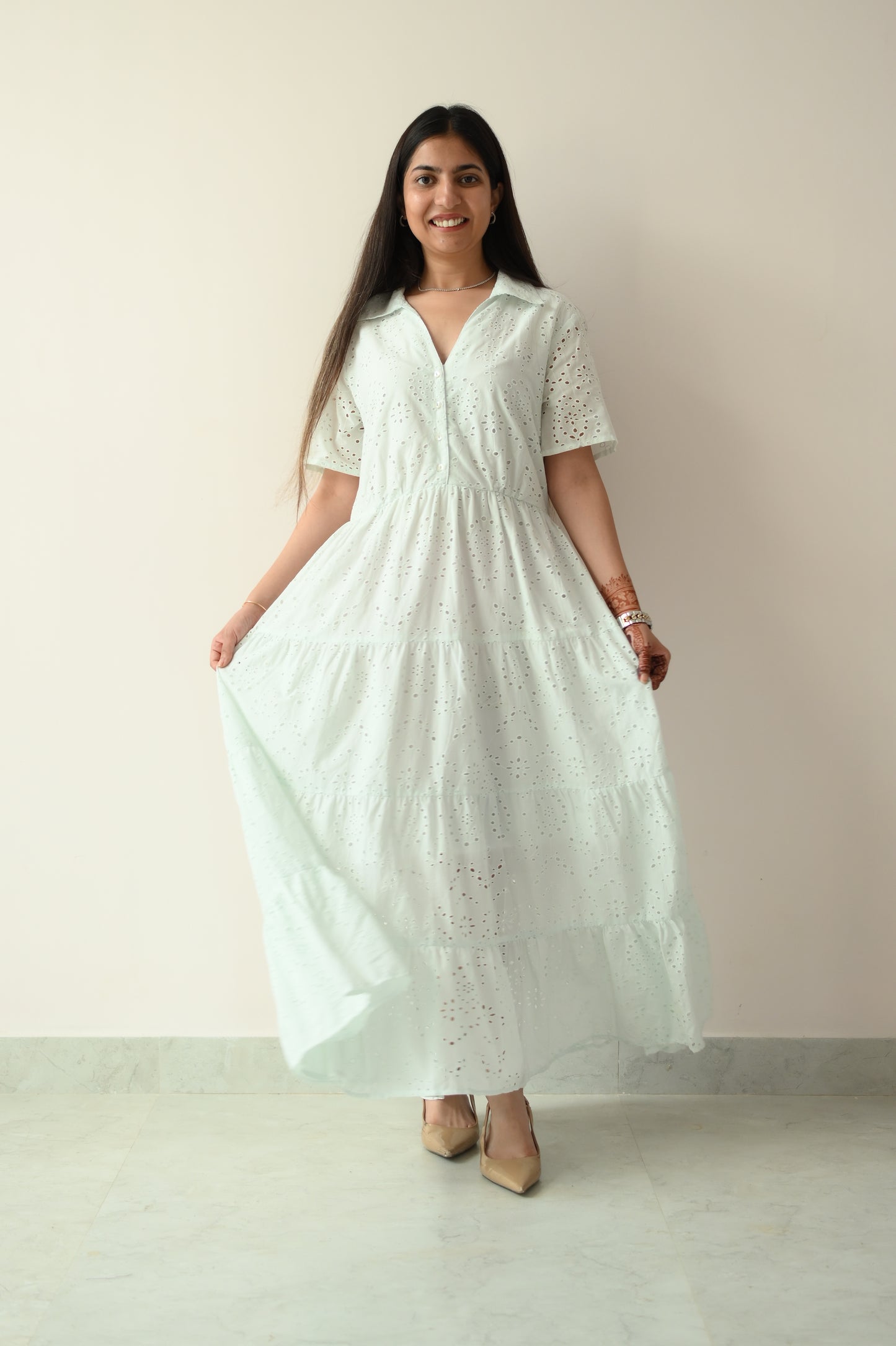 Light schiffli dress