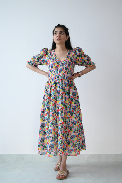 Printed smock dress