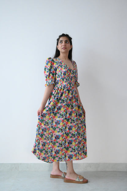 Printed smock dress