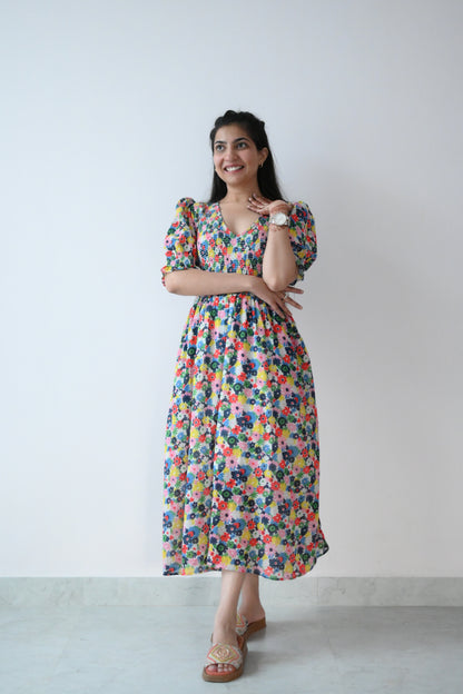 Printed smock dress