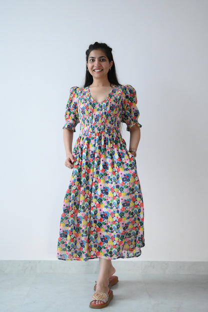 Printed smock dress