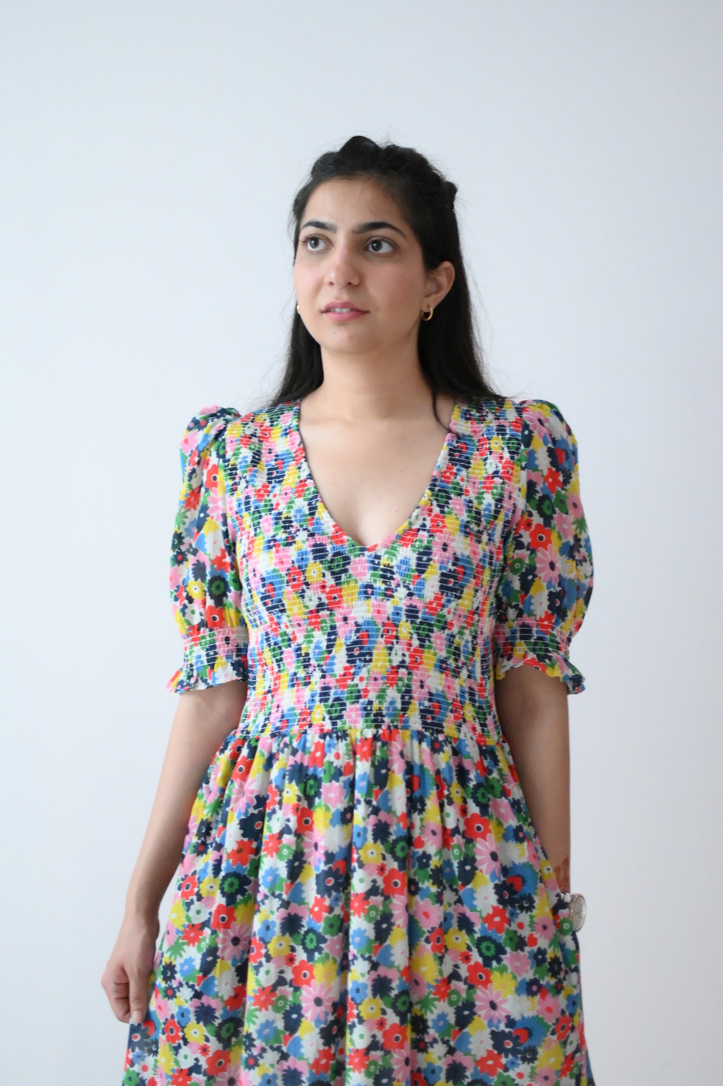 Printed smock dress