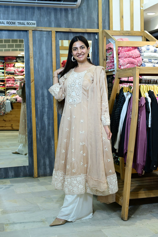 Peach anarkali set