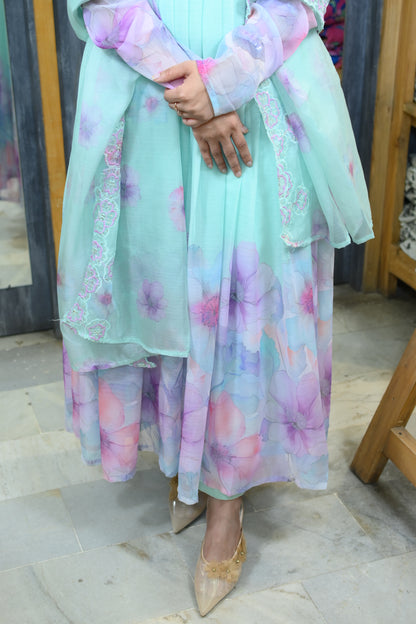 Pastel flower frock suit