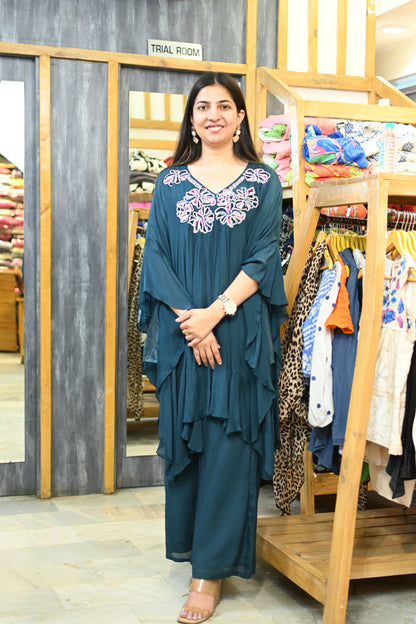 Flower kaftan set - blue