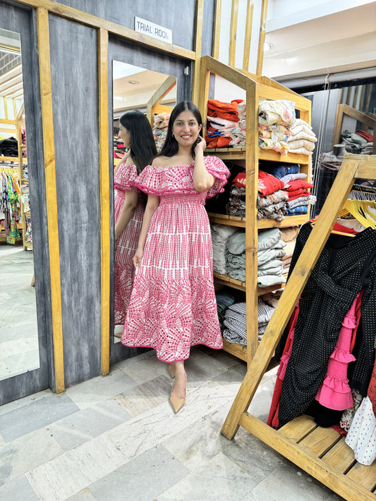 Pink cauliflower dress