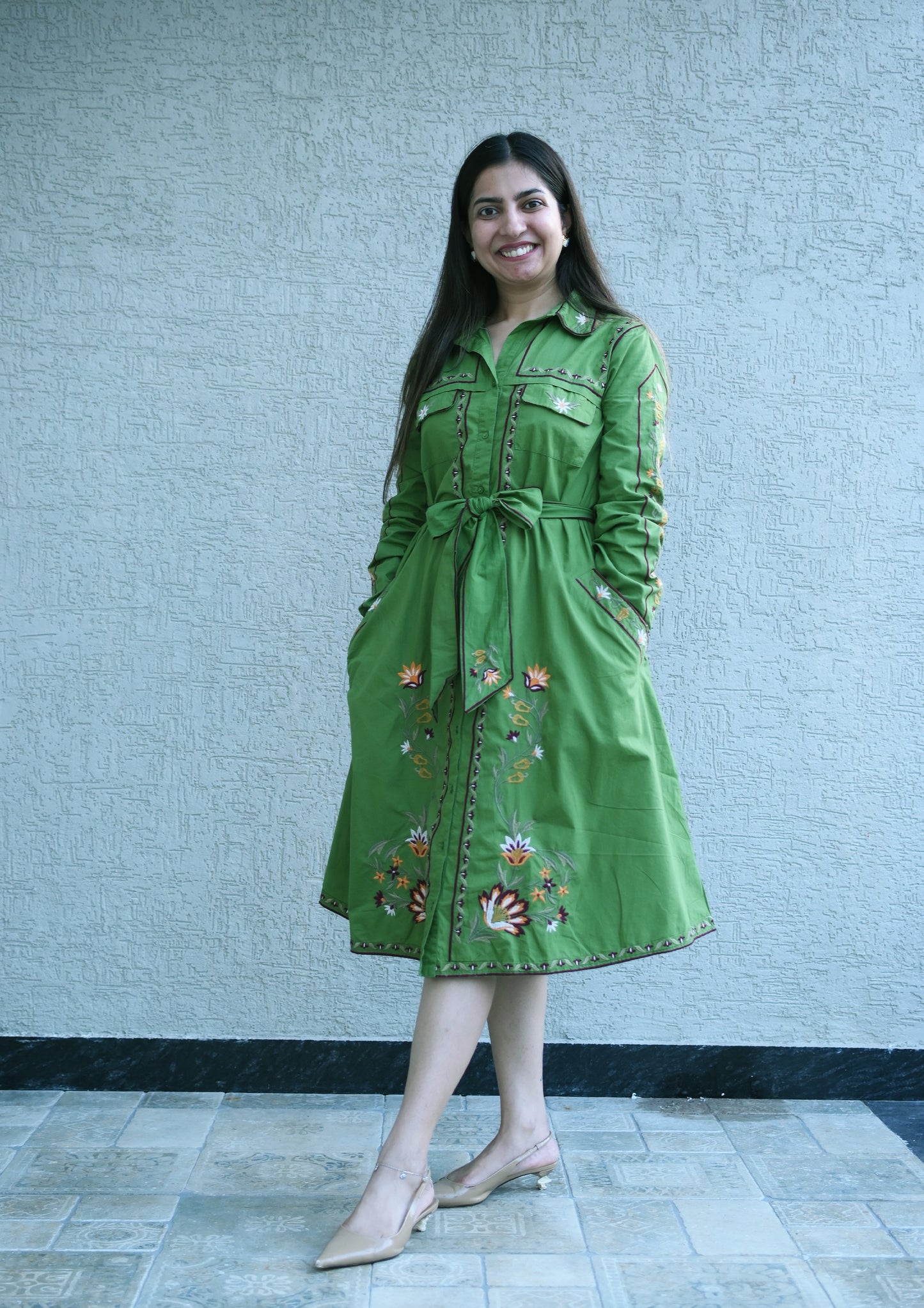 Chameleon dress-green