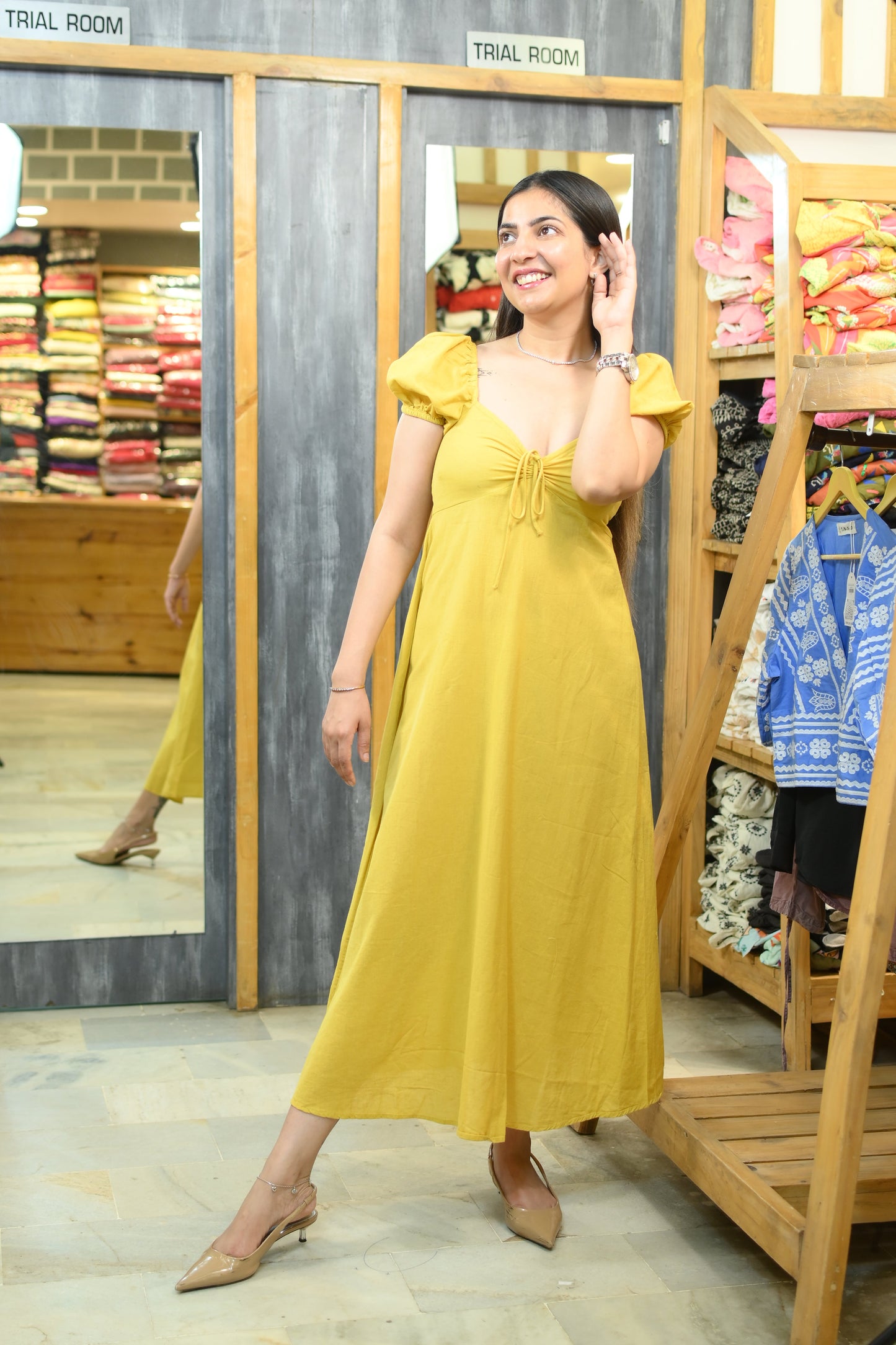 Banana yellow linen dress - Yáshicá