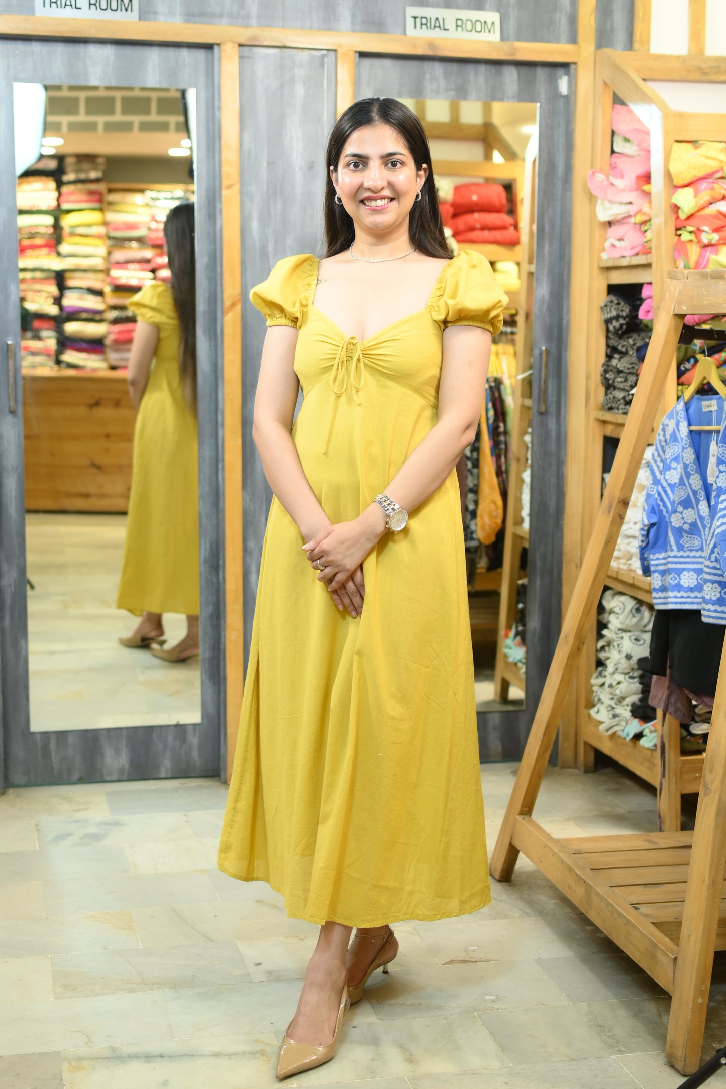 Banana yellow linen dress - Yáshicá