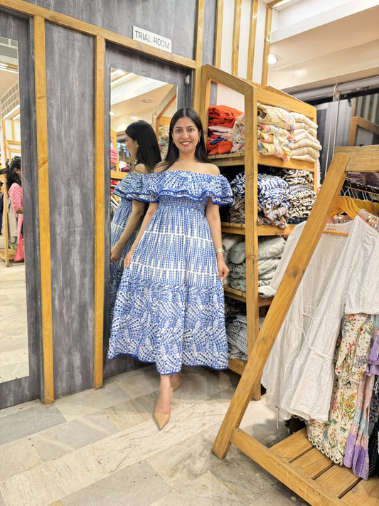 Blue cauliflower dress - Yáshicá